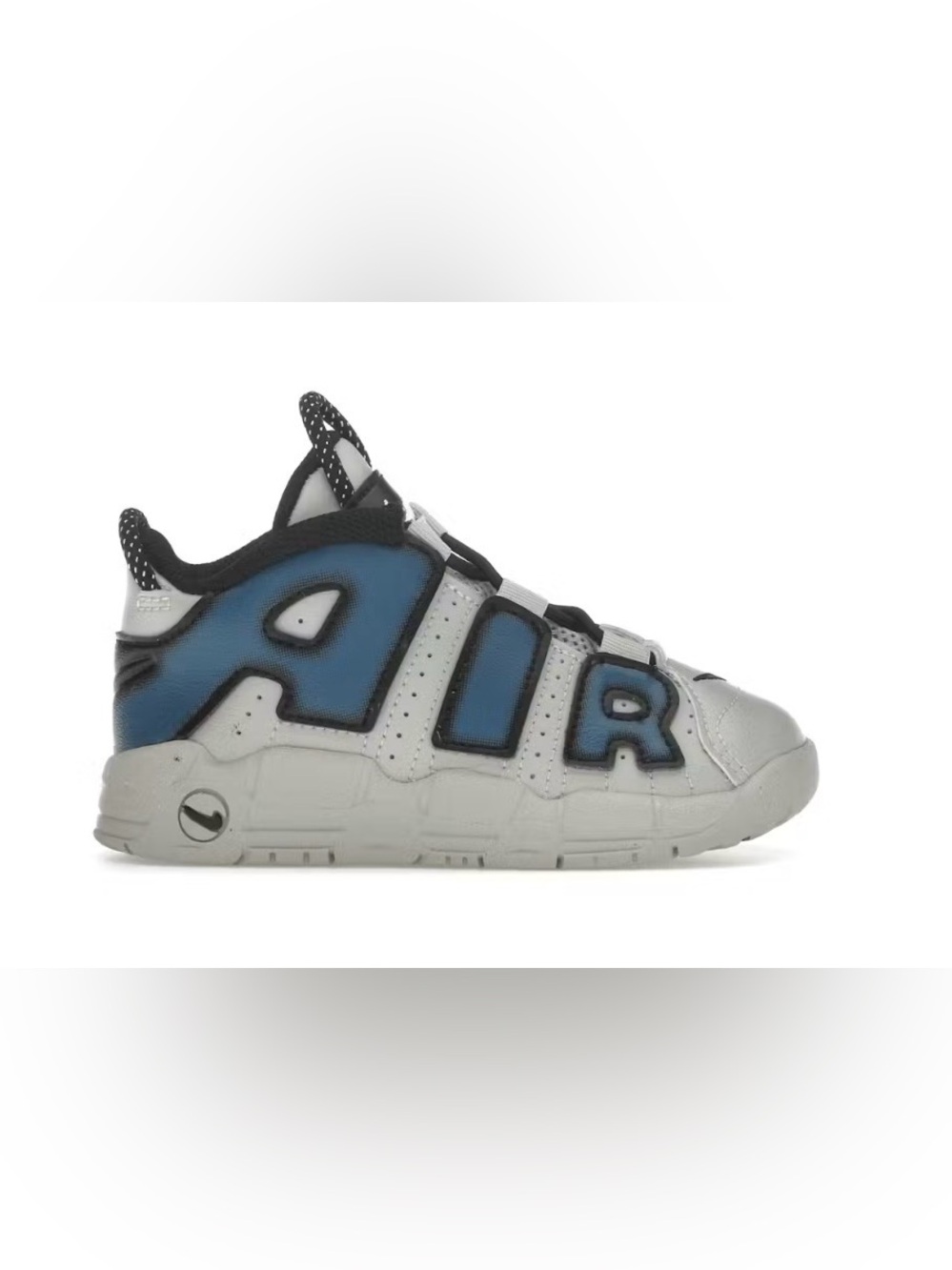 Nike Little Kids 9.5 White & Blue Air More Uptempo Sneakers